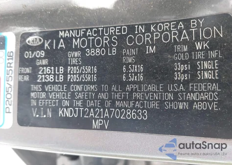 2010 Kia Soul + из США, поврежденный, VIN KNDJT2A21A7028633